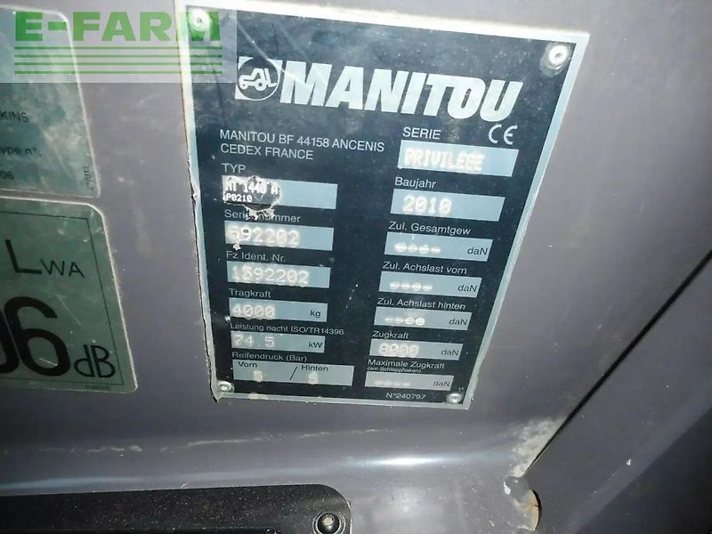 Manitou mt1440 ( 14m 4t ) arbeitskorb + gabel